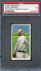 1909-11 T-206 Chief Bender Pitching Trees in Background PSA 3 ¡Duro! HOF - Imagen 1 de 2