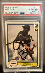 1982 Fleer Vida Blue #222 Signed PSA 9 Auto - Picture 1 of 2