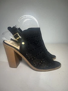 DV Women’s Size 7.5 Black Vegan Suede Block 3.75in Heels - Picture 1 of 7