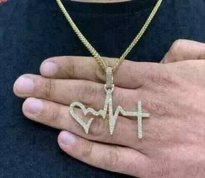 Colgante Moissanita Real Corte Redondo Personalizar Nombre Amor Chapado en Oro Amarillo 14K 2Ct Foto 1 de 4