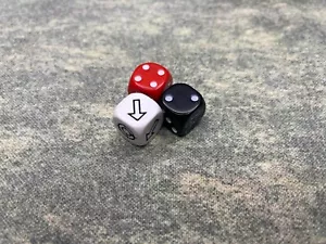 SCATTER, BLACK, RED Dice 16mm from Games Workshop Set of Three Dice - Picture 1 of 1