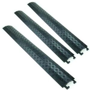 3 x 1 Kanal Kabelbrücke PVC blk Überfahrrampe Kabelkanal Kabelschutz Kabelrampe - Bild 1 von 10