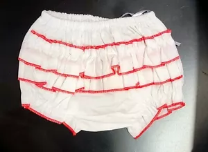 Baby Girl Ruffle Diaper Covers ( Red Trim) - Picture 1 of 1