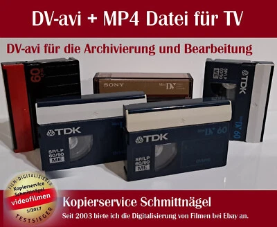 Mini-DV Kassetten digitalisieren in DV-avi Format + MP4 Datei für TV - Bild 1 von 4
