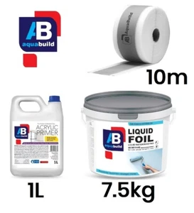 7,5m2 Aqua Build Seal Dusche Nassraumsystem Wasserdicht Tankset 10m Band - Bild 1 von 5