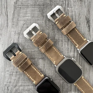 Für Apple Watch Ultra 49/45/44/42mm dick Distressed braun Leder Uhrenband - Bild 1 von 16
