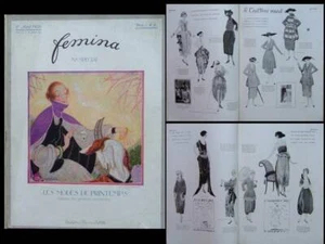 FEMINA AVRIL 1920 MODE, LANVIN, PREMET, JENNY, MOLYNEUX - Picture 1 of 1