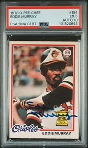 Eddie Murray Orioles 1978 O-Pee-Chee OPC RC autógrafo firmado PSA 5 automático 10 - Imagen 1 de 2