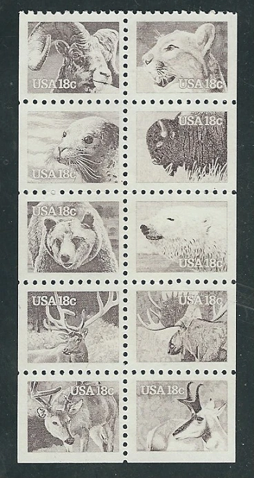 Scott #1880/9... 18 Cent...American Wildlife...Bklt Pane of  10 - Image 1 of 1