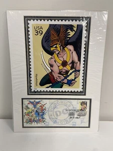 DC Comics - Hawkman - USPS mattierte Briefmarken & Bild - 1. Tag Ausgabe 2006 SDCC NEU - Bild 1 von 1