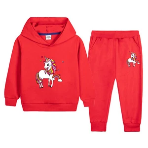Unisex Kids Outfit Cotton Set Soft Tracksuit 2Pcs Clothes Pullover Sweatshirt - Picture 1 of 36