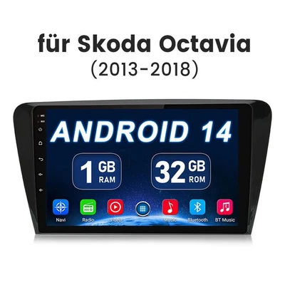 Für Skoda Octavia III 2013-2018 Carplay 1+32G Android 14 Autoradio GPS NAVI DAB+ - Bild 1 von 4