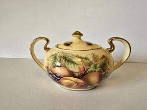 AZÚCAR CUBIERTO CON ASAS PORCELANA DE HUESO FINO DORADO AYNSLEY ORCHARD DE COLECCIÓN.  - Imagen 1 de 10