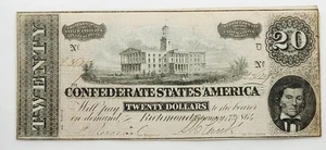 1864 $20 The Confederate States of America, Richmond, VA  No. 23629 - Picture 1 of 9
