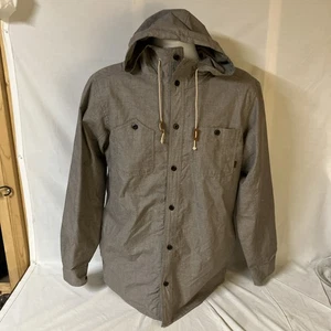 Burton Dryride Mens Shirt Jacket Shacket Gray Medium Hooded Free Shipping - Picture 1 of 9
