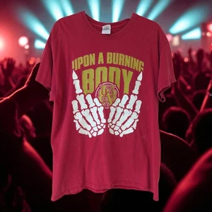 Upon A Burning Body Metal Hardcore Punk Band T-Shirt L Totenkopf Mittelfinger - Bild 1 von 8
