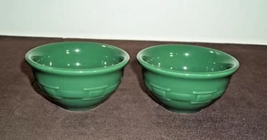 "Par de cuencos de postre Longaberger Pottery Woven Traditions Sage 4""" - Imagen 1 de 3