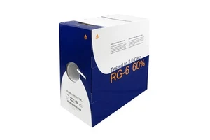 1000Ft RG6/U 60% Dual Shield CMR Coax Cable White - Picture 1 of 3