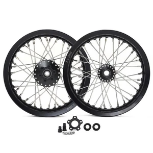 12"x2.15" Spoked Black Wheel Rim Hub Flange Set For BETA Explorer For Apollo RFN - Bild 1 von 10