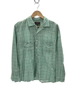 BEAMS + Open Collar Cotton Shirts green M Used - Image 1 of 4