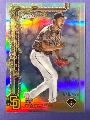 2025 Topps Chrome Holiday - Yu Darvish #/499 Refractor - Image 1 of 2