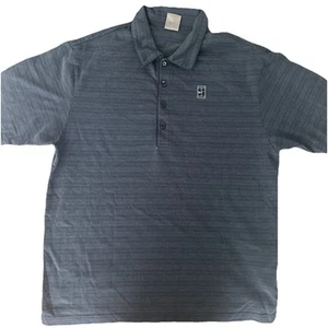 Nike Tennis Polo Shirt Mens M Blue Stripe Swoosh Tennis Logo Short Sleeve - Picture 1 of 8