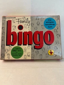 Family Bingo Transogram Board Game 2+ Players Vintage 1950s Cardboard - Picture 1 of 4