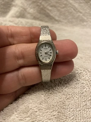 Винтажные женские часы Phasar Sears Roebuck серебристый циферблат стальной браслет - Изображение 1 из 4