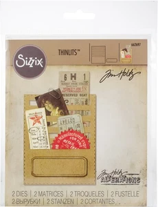 Fustelle Sizzix Thinlits di Tim Holtz cucite slot - Foto 1 di 1