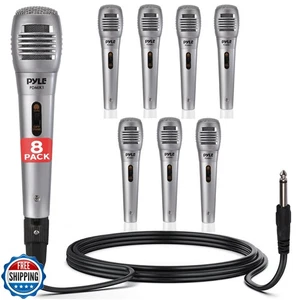 Pyle Professional Dynamic Microphone - 8-Pack Unidirectional Handheld Mic wit - Picture 1 of 5