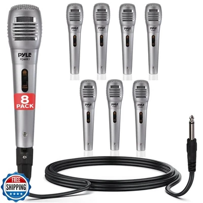 Pyle Professional Dynamic Microphone - 8-Pack Unidirectional Handheld Mic wit - Image 1 of 4