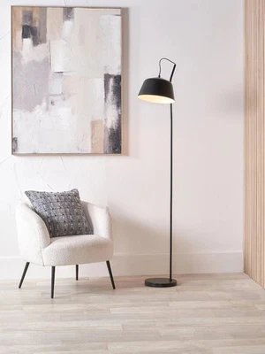 Stylish Retro Black Metal Floor Lamp ~ Pacific Lifestyle Amalie ~ - Image 1 of 4
