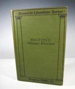 1914 MILTON'S MINOR POEMS Riverside Literature Book Houghton - Picture 1 of 10