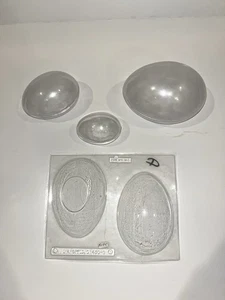 Vintage 1971 Wilton Easter Egg 3D Hard Plastic Candy Molds 3 Sizes + ILA Mold - Picture 1 of 10