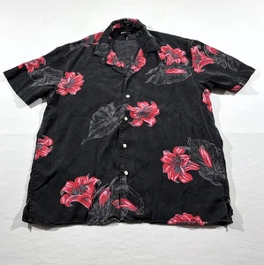 Bonobos Schwarz Rosa Lilie Button Down Hemd Herren Tropical Floral Kurzarm Gr. M - Bild 1 von 10
