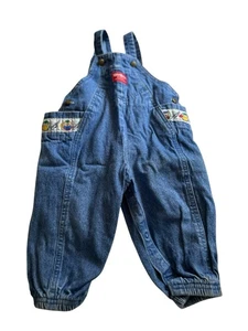 Vintage OshKosh B'Gosh Vestbak Bubble Romper Baseball Bears Overalls USA 24 M - Picture 1 of 11