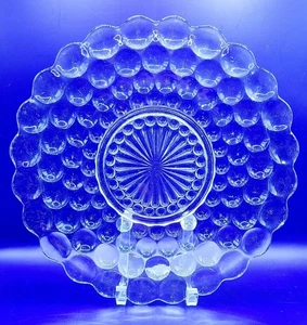 Anchor Hocking Clear Bubble Hobnail Depression Glass Dinner Plate 9.75" Vtg - Picture 1 of 10