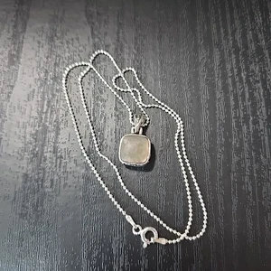 Vintage Charles Winston Sterling Silver MOP/Abalone Pendant 18" Necklace - Picture 1 of 10