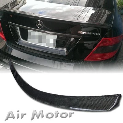 Carbon Fiber Mercedes-BENZ 08~ W204 C class Sedan A Type Boot Trunk Spoiler - Image 1 of 3