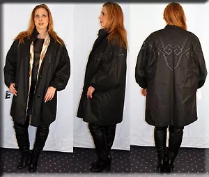 New Black Rain Coat Fur Lining Size XL 14 16 Extra Large Efurs4less - Picture 1 of 5