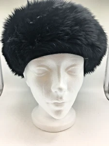 Vtg. Voguemont Black Faux Fur Hat Made in Italy. - Picture 1 of 10
