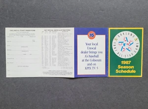 OAKLAND A's Athletics POCKET SCHEDULE 1987 Original - Imagen 1 de 2