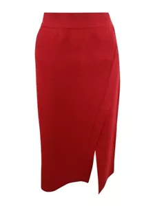 Anne Klein Women's Asymmetrical Slit Pencil Skirt (S, Titian Red) - Picture 1 of 3