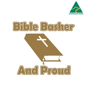 Bible Basher and Proud Christian Vinyl Decal Sticker 15 cm x 13 cm - Picture 1 of 16
