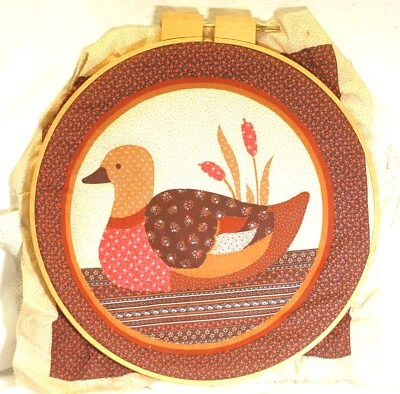 Wooden Embroidery Hoop Needlepoint Quilt Sewing Duck 14" - Image 1 of 3