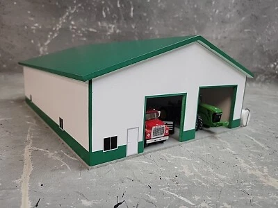 1/64 Custom Scratch Construido 60x80 Edificio Verde y Blanco 2 Puertas Con Piso Foto 1 de 4