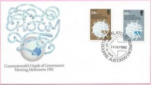 1981 FDC Australia. Commonwealth Heads of Government. Various FDI postmarks - Picture 1 of 1