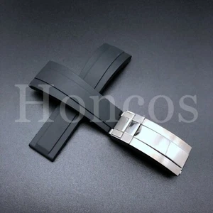 Correa de reloj de silicona negra de 20 mm Rolex se adapta a Rolex OYSTERFLEX - Imagen 1 de 3