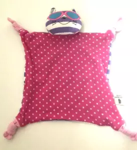 Organic Farm Buddies Baby Lovey Kitty Purple Striped Sunglasses Rattle Knotted - Picture 1 of 3