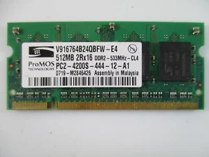 Ram Memory SO-DIMM 512 MB PC2-4200S PROMOS V916764B24QBFW-E4 Original #0 - Picture 1 of 2
